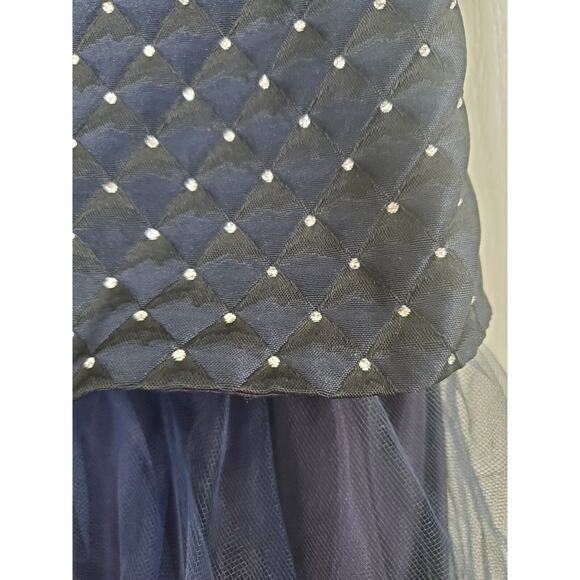 Niki by Niki Livas Vintage Navy Ombre Tulle Sparkly Formal Dress Gown, Size 12 - Picture 5 of 15